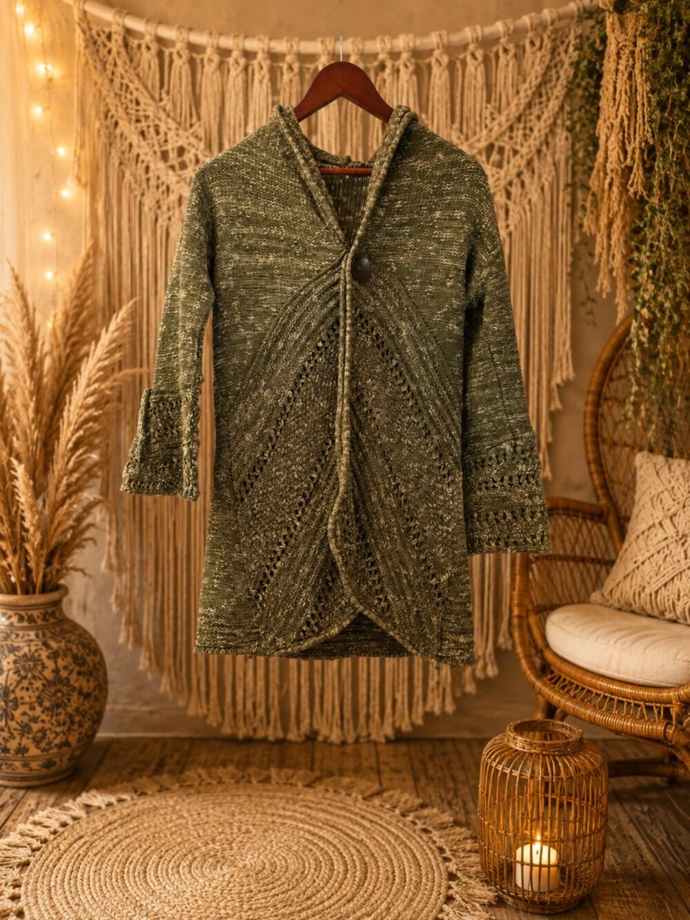 Mossy Green Knit Sweater
